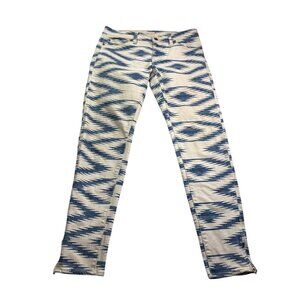 Denim & Supply Ralph Lauren Womens Southwestern Print Skinny Jeans Size 28 Cream